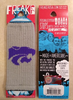 Freaker Freaker USA Purple on gray Beverage Insulator POWER CAT - Kansas State ...