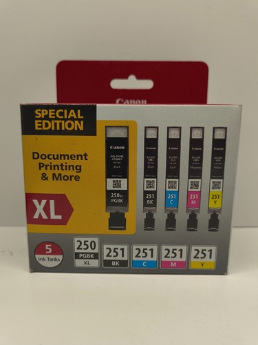 Original Canon 250xl Schwarz & 251 Cyan Magenta Gelb Farbe Tintenpatronen