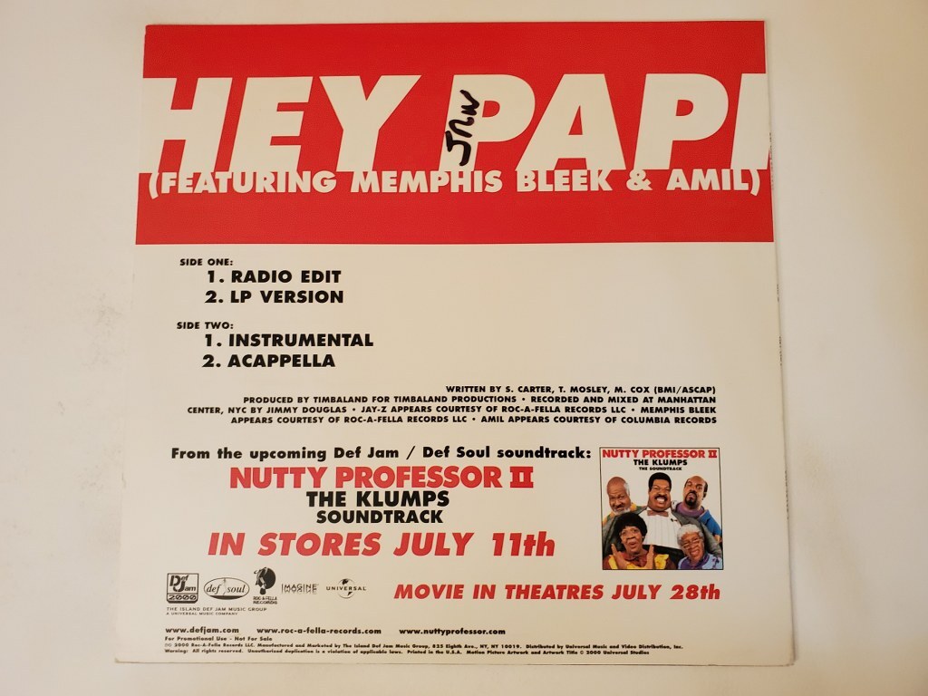 Jay-Z - Hey Papi (featuring Memphis Bleek & Amil) (Vinyl Record LP