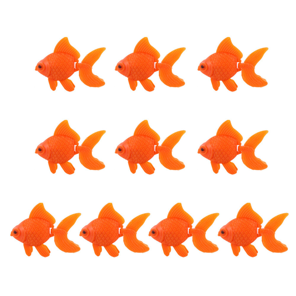 10 PCS Fish Tank Decorations Toy Simulated Goldfish Landscaping Fake Tropical