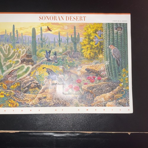 Vtg 1999 "Sonoran Desert" Nature Animals U.S. Postage Stamps Sheet, Scott #3293