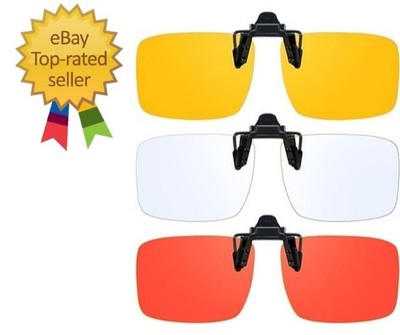 3 Pack Clip On Blue Light Blocking Glasses for Eyes Strain/Light-Sensitive Fl...