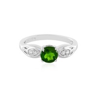 Cavill Silberring Diopsid 0,88Ct Rund Zirkon Platin 925 GrüN Damen