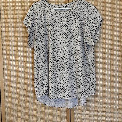 Eden Ruth Womens 2X Top Dalmatian Spots Office Western Cottagecore Bohemian
