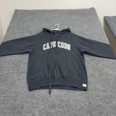 Cuffy's Zip Hoodie Mens L Charcoal Cotton Blend Cape Cod Massachusetts Casual