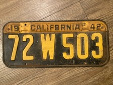 Vintage 1941 California License Plate With 1942 Tin Tab Tag Topper Usa Vintage 1941 California License Plate With 1942 Tin Tab Tag Topper Usa