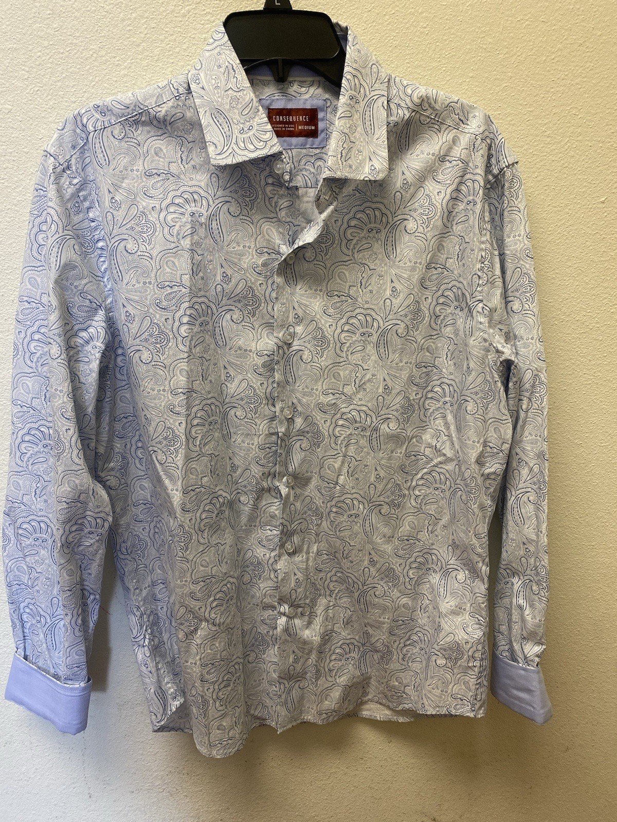 Consequence Men Button Down Shirt Long Sleeve Siz… - image 1