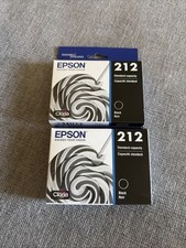 Lot Of 2 Genuine Epson 212 Black Standard Yield Ink Cartridge T212120 Jul 2023