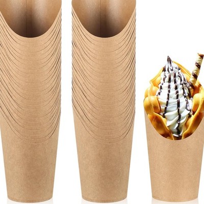 50 Stück Kraftpapier Becher, 12oz Candybar Becher, für Bubble Waffeleisen Tüt...