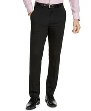 Alfani Mens Slim fit Dress Pants 38 / 30 Black Solid Stretch