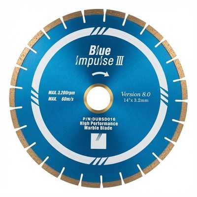 Blue Impulse III 14'' x 3.2mm Marble Diamond Blade Version 8.0 - Open Box / Light