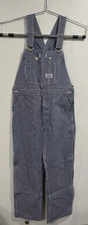 Big Smith Overalls 1960s Vintage Blue and White Stripe NWT 33x32