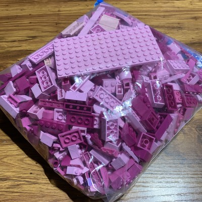 Lego Bulk Konvolut verschiedene rosa und magenta Steine & Blöcke, Platten & Fliesen 1kg