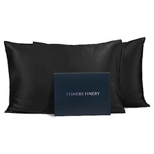 25mm 100 Pure Mulberry Silk Pillowcase King Set of Two Moonless Night