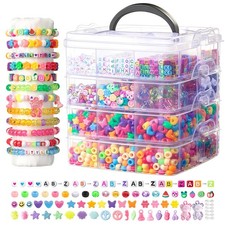 Simetufy 4500 Pc Pony  Kandi Bead Kit for Bracelet Making, DIY Jewelry Craft Bo