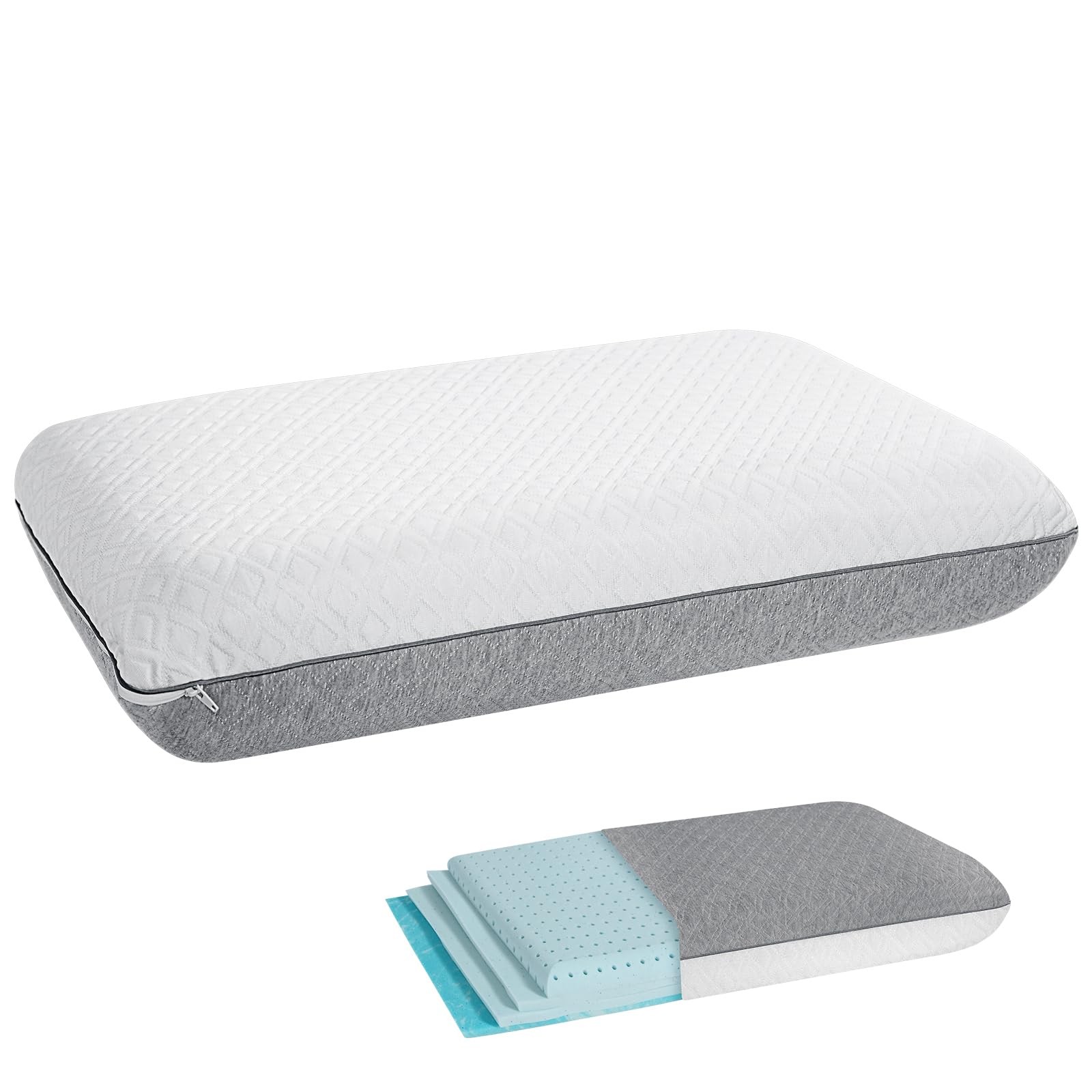 Firm Adjustable Thin Memory Foam Pillow-16 Heights from 0.75