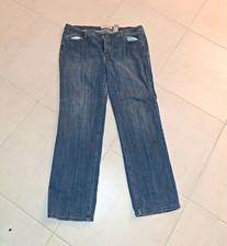 Faded Glory Women's Tapered Stretch Blue Denim Jeans Tall Size 18