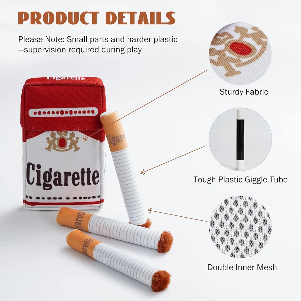 Cigarette Dog Toy, Squeaky Cigar Toys, Funny Interactive Dog Toy Squeaky Cigar - Image 2 of 4