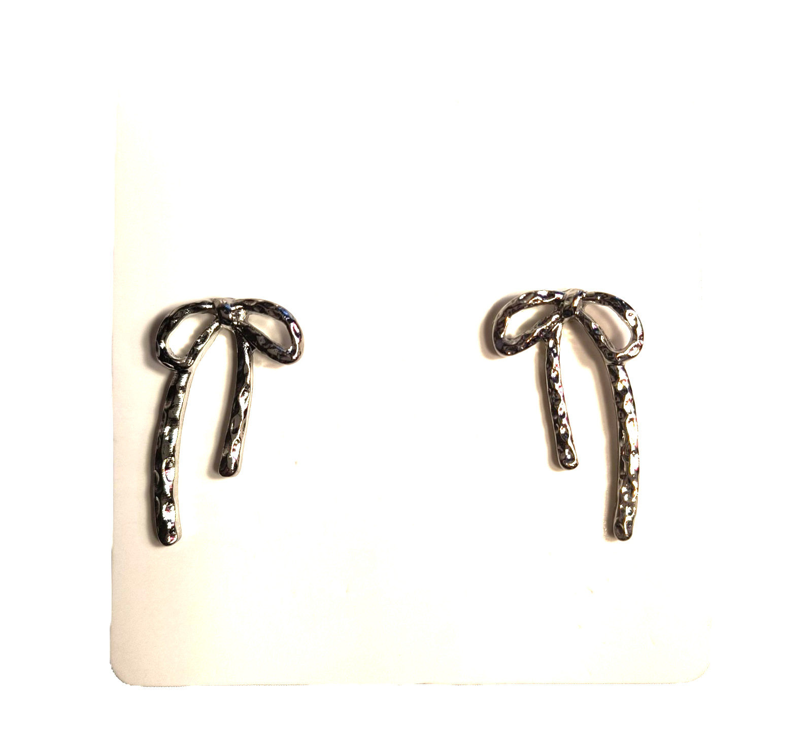 Silvertone Bow Stud/Post Earrings for Pierced Ear… - image 12