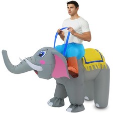Inflatable Costume for Adult Elephant Costume Halloween Blow Up Ride on Eleph...
