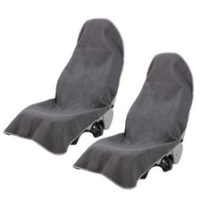 2PCS Terry Cloth seat Cover Universal Waterproof Car Sport Towel 2 Pack Gray