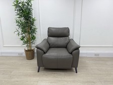 Sofology The Arlo Power Recliner Armchair Trusty Embossed Elephant Grey Leather