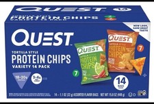 Quest Tortilla-Style 18-20g Protein Chips, Variety Pack, 14 ct. EXP 5/9/26
