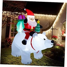  6 Ft Christmas Inflatable Santa Claus with Polar Bear and Christmas style 4