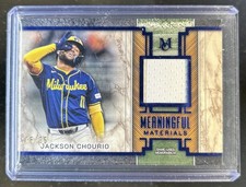 2025 Topps Museum Jackson Chourio Meaningful Material Jersey Sapphire #/35