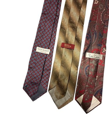 Lot of 3 Men's Silk Ties: Harve Benard, Altea Milano, Pierre Cardin