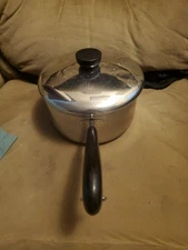 Revere Ware 1801 Pre-68  Stainless 2 Qt Pot With Lid 