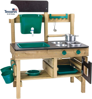 Hape Outdoor Kitchen | Mud Kitchen Wooden Toy Playset with Accessories, for Chil