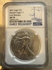 2021 $1 Type 1 American Silver Eagle NGC MS70 Early Releases Label