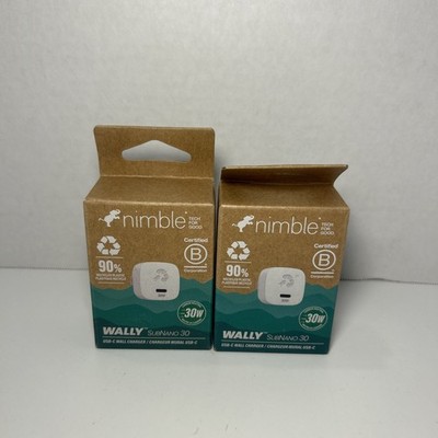 (2) Nimble Wally SubNano 30W USB-C Wall Charger, PPS Fast Charging Adapter White