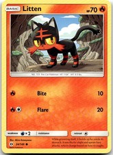 Litten 24/149 Sole e Luna: Set Base Carta Pokemon Arte Unica Comune LP