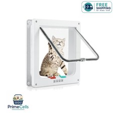 Weather-Resistant Cat Dog Door Quick Install 4-Way Locking Flap Design