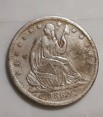 1862 S Seated Liberty Half Dollar KEY DATE - 50 Cents San Francisco - 90% Silver