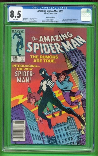 AMAZING SPIDER-MAN #252 CGC 8.5 NEWSSTAND 1st Appearance of Black Costume 25-484