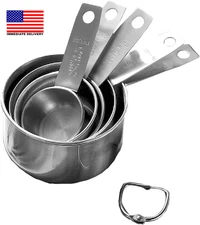 Stainless Steel Measuring Cups Set, 5 Pieces Kitchen Measuring Sets Gadgets Tool