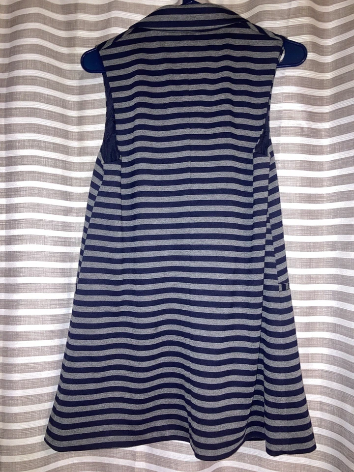 Chaleco Blazer The Limited Rayas Largas Sin Mangas Frente Abierto Plumero Para Mujer XS Foto 3 de 3