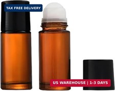 2Pcs 50ml Glass Essential Oil Roller Bottles, Refillable Roll on Bottles Empty D