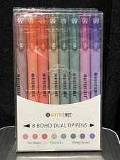 8 Pc Boho Dual Tip Pens Highlighters Water Based Diversebee Bible Notes B14