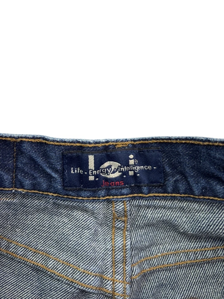 Vintage Y2K L.E.I. Pantalones cortos de mezclilla para mujer talla 11 azul algodón lavado oscuro Foto 3 de 4