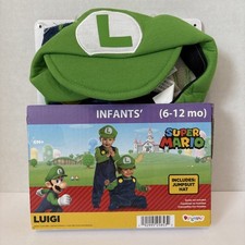 Luigi Infant 6 - 12 Months Super Mario Halloween Costume Dress Up