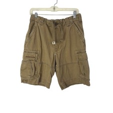Abercrombie Fitch Cargo Shorts Boys Size 14 Brown Tan Drawstring Adjustable Y2K
