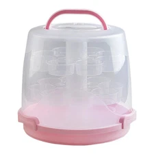 Carrier Clear Roll Cake Box Reusable for Graduation Birthday 24 Cups