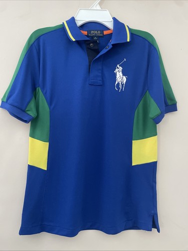 Polo Ralph Lauren Youth Performance Polo Shirt Big Pony Blue Size M(10-12)