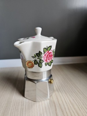 Unbenutzt! Flory Express ca. 1970 ROSA Vintage  Espresso Kocher Italien NEU OVP 