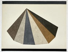 Original Vintage Oil On Paper Painting Minimalist 