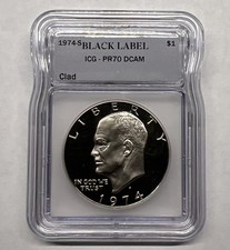 1974-S Black Label Eisenhower ICG PR70 DCAM Clad Gray Sheet  $5,500 - Monster